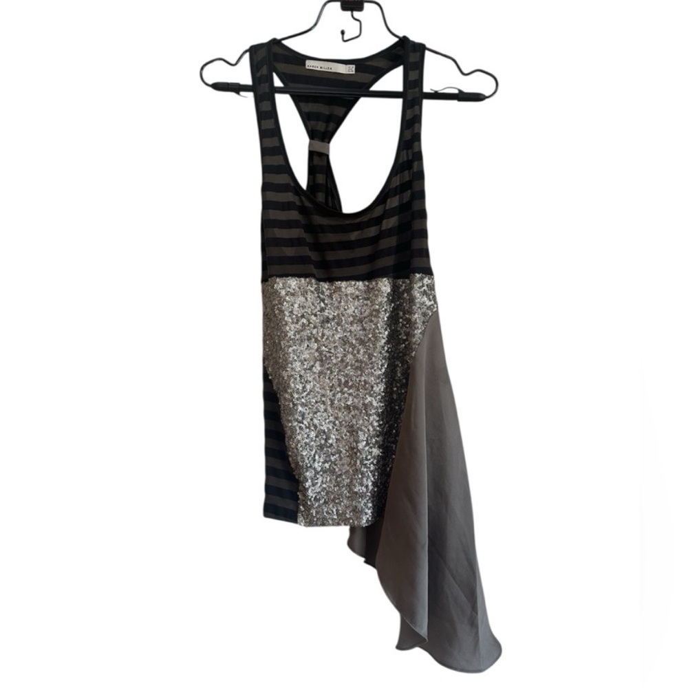KAREN MILLEN | Sequin Striped Tank